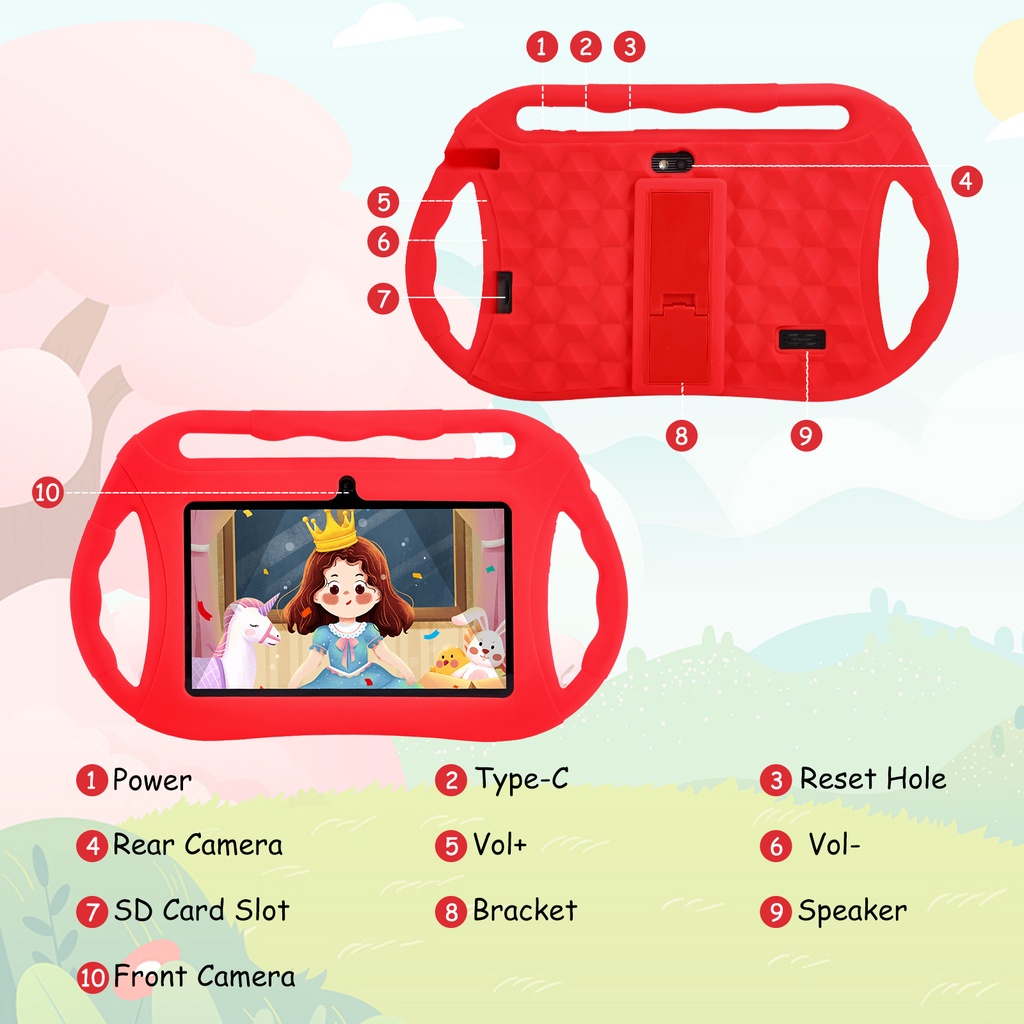 [Promo Merek Baru] atomu Kids Tablet / Tablet Anak / Tablet Belajar / Tablet PC / Android / WiFi