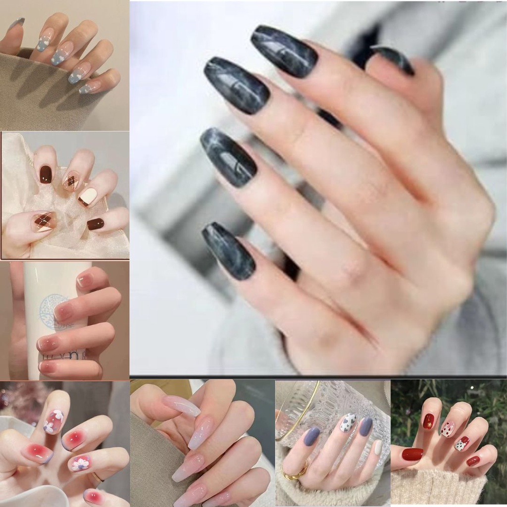 Kuku Palsu nude MOTIF box 24pcs GRATIS LEM! super best seller