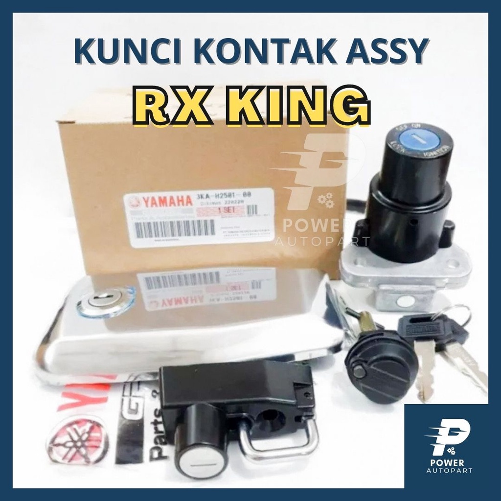 KUNCI KONTAK + JOK MOTOR YAMAHA RX KING NEW SET 4 IN 1 ORIGINAL  - 3KA
