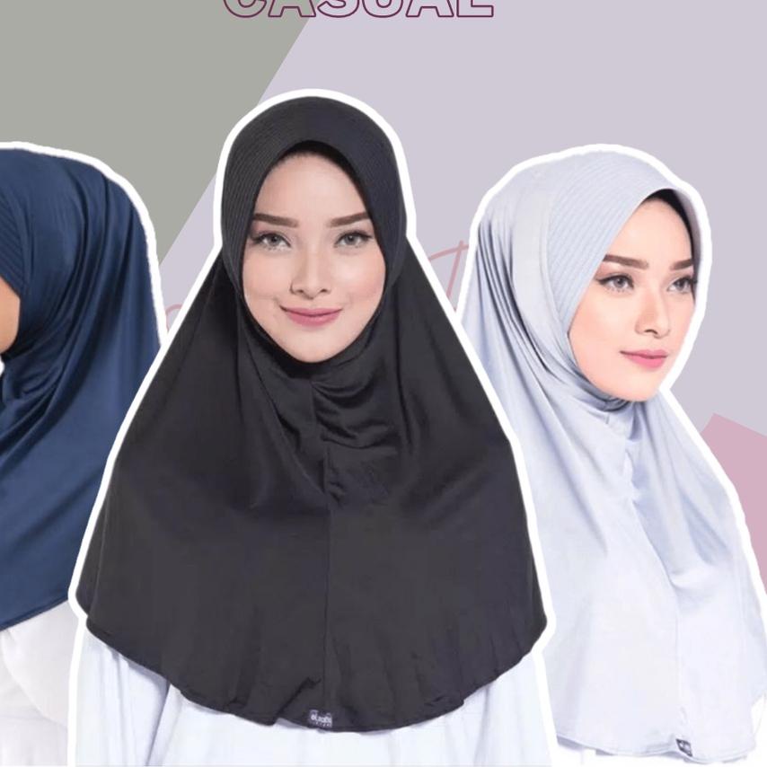 ☺ BERGO ELZATTA KERUDUNG HIJAB JILBAB KRUDUNG BERGO INSTAN  LANGSUNG HITAM PUTIH POLOS ELZATA ZARIA 