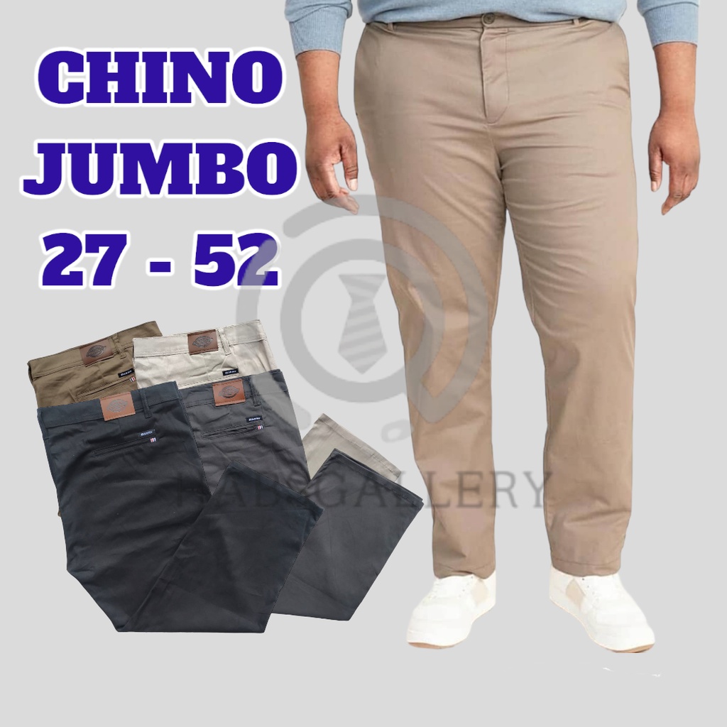 Celana Panjang Pria Jumbo Chino Bahan Katun Twill Melar Tebal halus katun MMA Venum Gym Size 27 sampai 52
