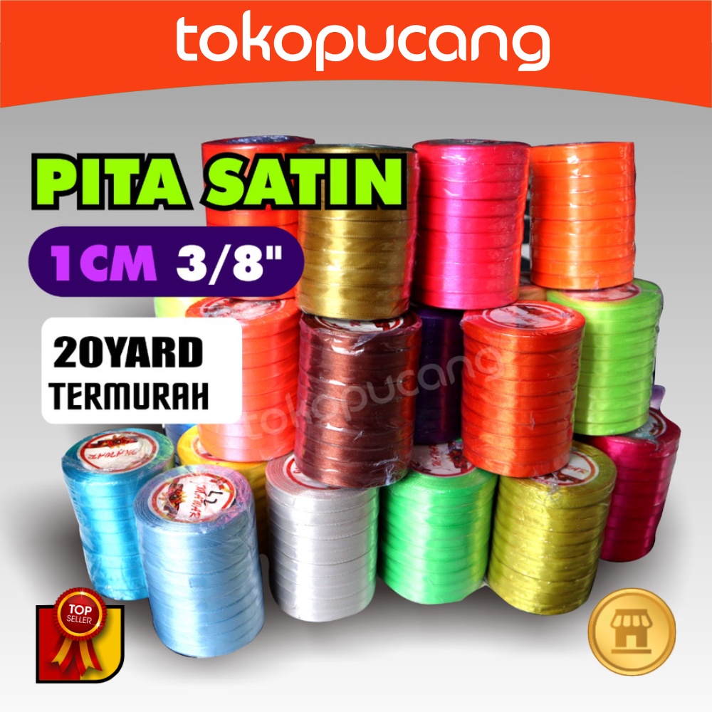 

PITA SATIN 3/8" LEBAR 1CM SATEN 3/8 1 CM GROSIR