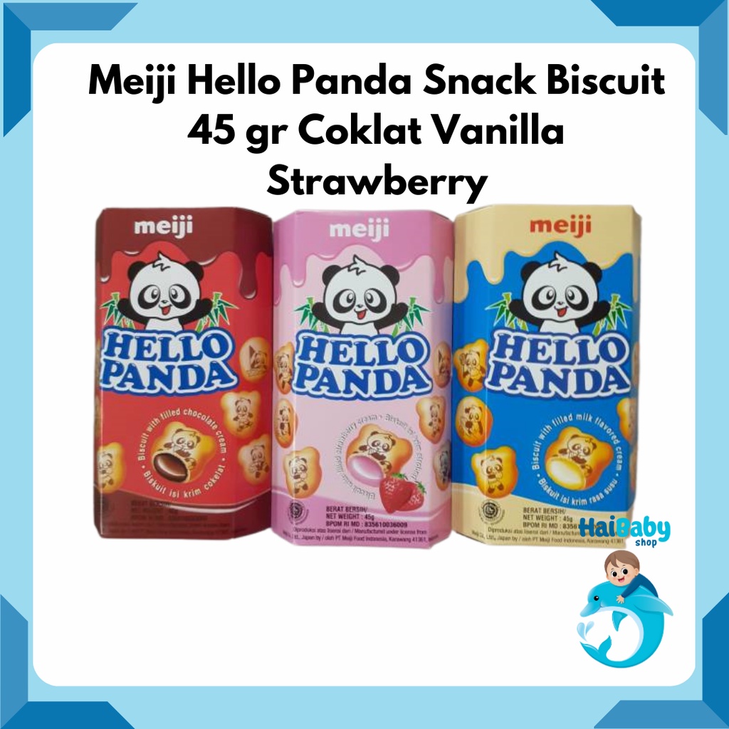 

Meiji Hello Panda Snack Biscuit 45 gr Coklat Vanilla Strawberry