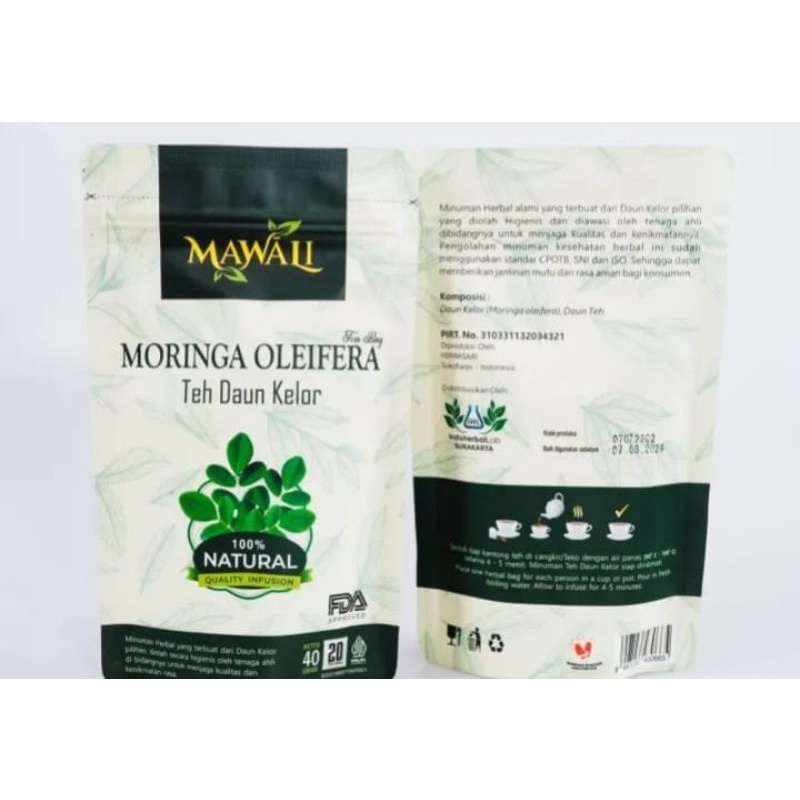 

Teh Daun Kelor MAWALI Herbal Moringa Tea Alami 100 Organik