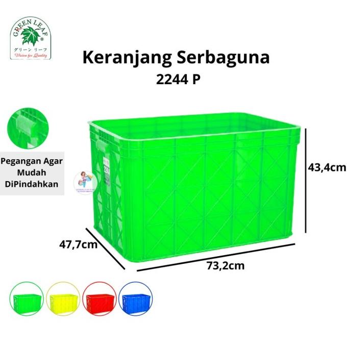 Terlaris Keranjang Industri Container Box 2244 P Green Leaf Hot