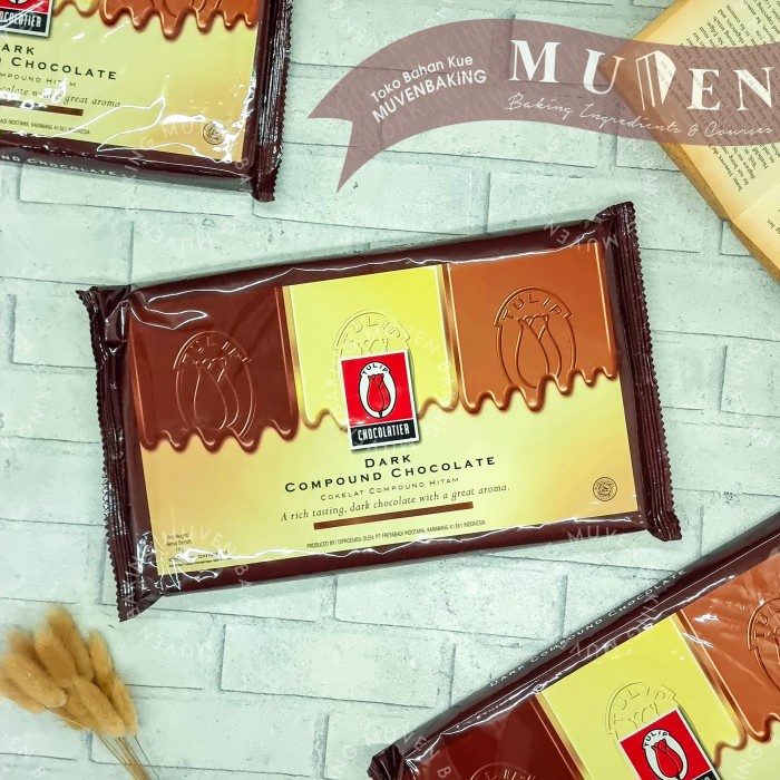 

COKLAT BATANG TULIP DARK 1 KG / CHOCOLATE COMPOUND CHOCOLATIER COKELAT