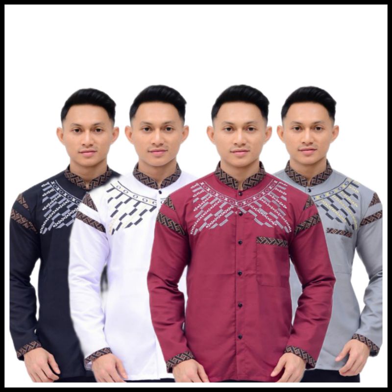 Grosir Baju Koko Pria Muslim Lengan Panjang Kekinian