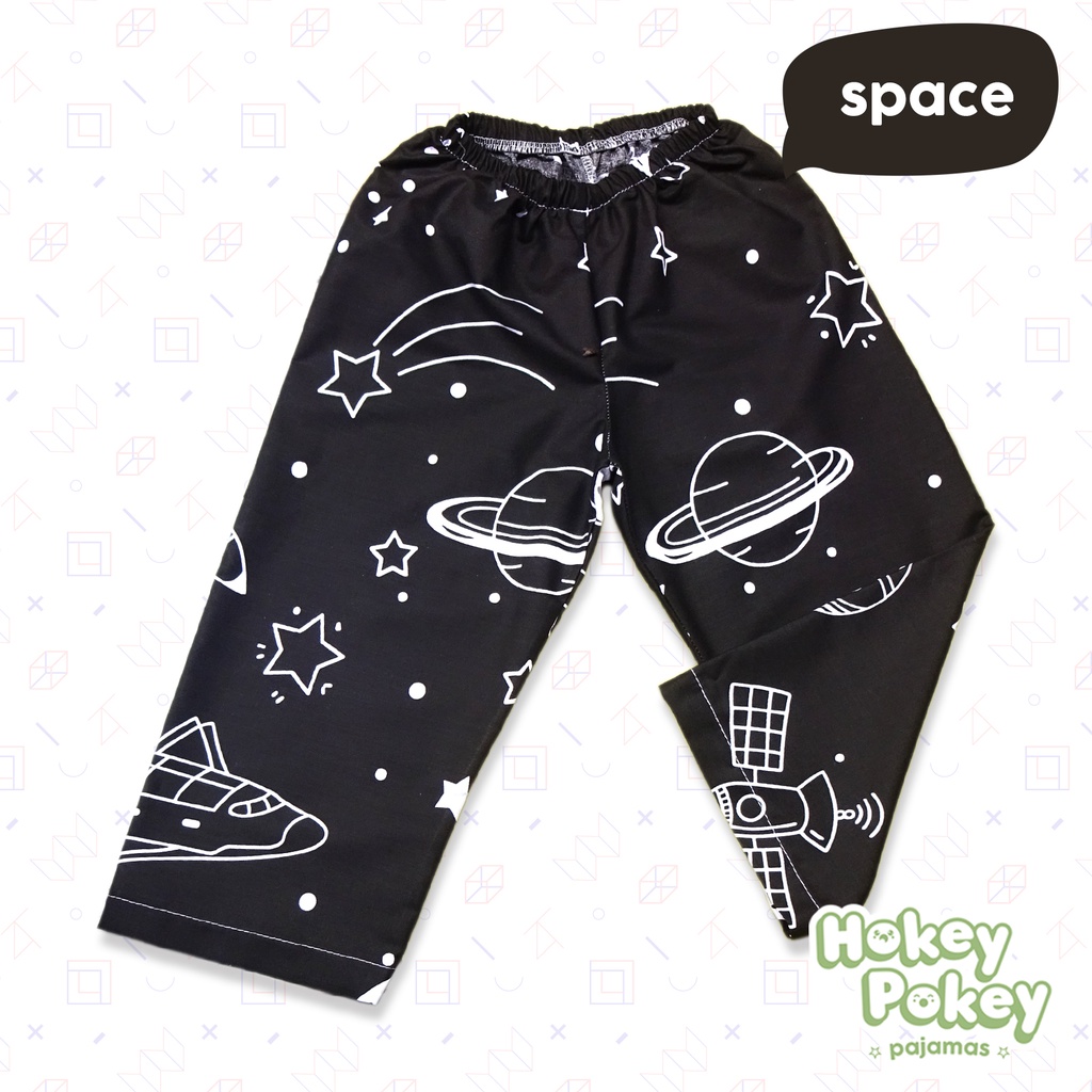 Setelan Baju Tidur Piyama Anak Laki Laki Tanpa Kerah Motif Space