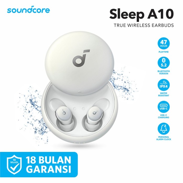 Speaker Anker Soundcore A10 Sleep Aid Earbuds Earphone Anti Noisetws - A6610