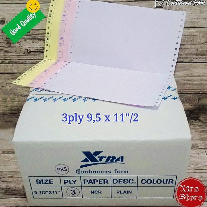

kertas continous 3ply 9.5x11inc bagi 2 NCR berkualitas