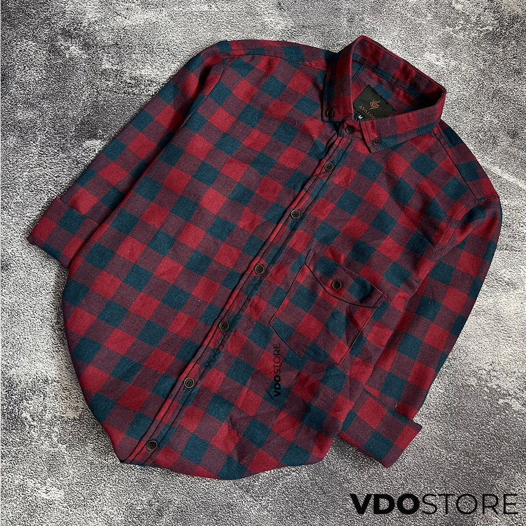 KEMEJA FLANEL PRIA 12 RED NAV - M L XL - KEMEJA LENGAN PANJANG VDOSTORE DEWASA BAJU FLANNEL TANGAN PANJANG HITAM NAVY ABU MOTIF KEMEJA COWOK MURAH DEWASA SANTAI TEBAL KUALITAS IMPORT BAJU CATUR PANEL FANEL