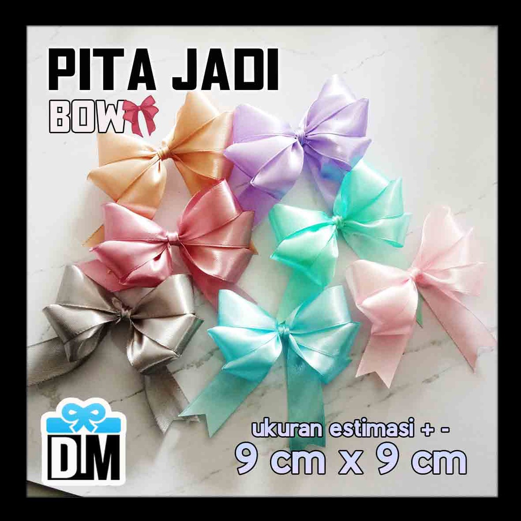 

Pita Jadi Bow Simpel Murah Ukuran 9 cm Bow Ribbon Simple Aesthetic