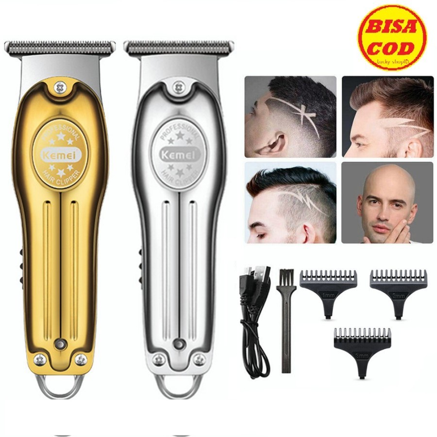 COD Alat Cukur Rambut Hair Clipper Detailer Trimmer Cukuran Kemei KM-679