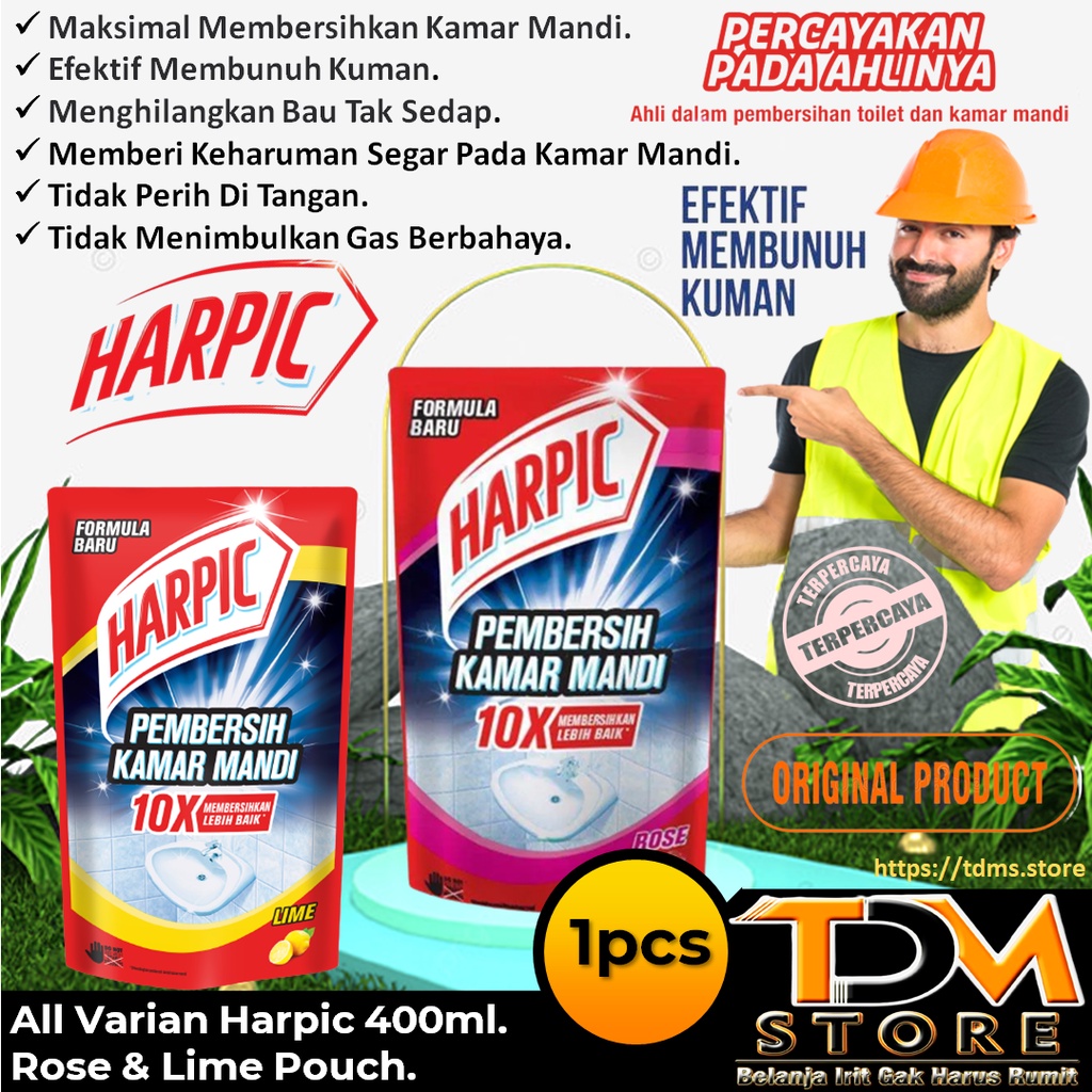 Jual All Varian Harpic Pouch Rose Lime 400ml Shopee Indonesia