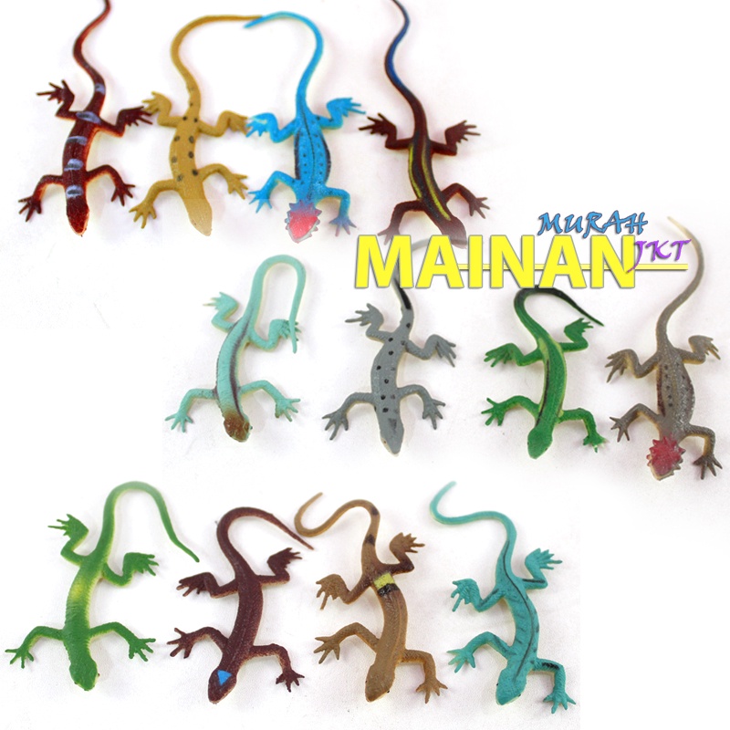 MAINANKEI MAINAN HEWAN SET KADAL ISI 12 PCS ANIMAL HEWAN KARET KADAL