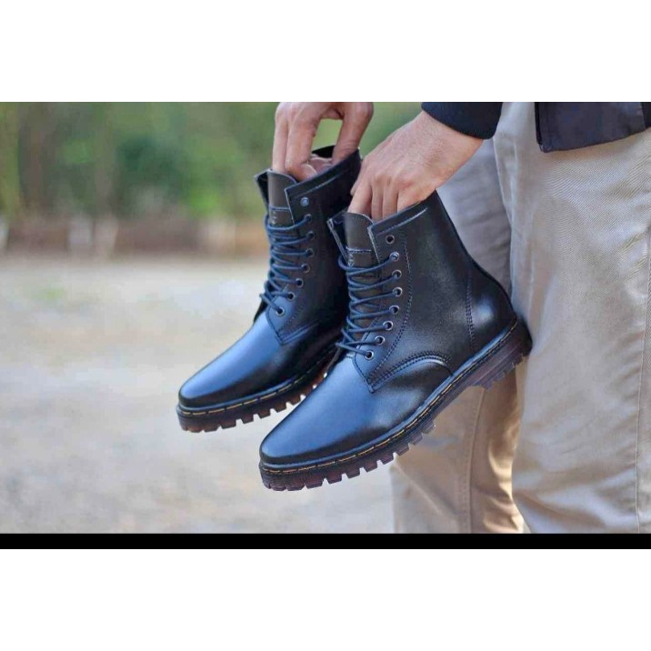 Sepatu Boot Pria Formal Kerja Kasual Hitam Pria FATIMAH DOCMART