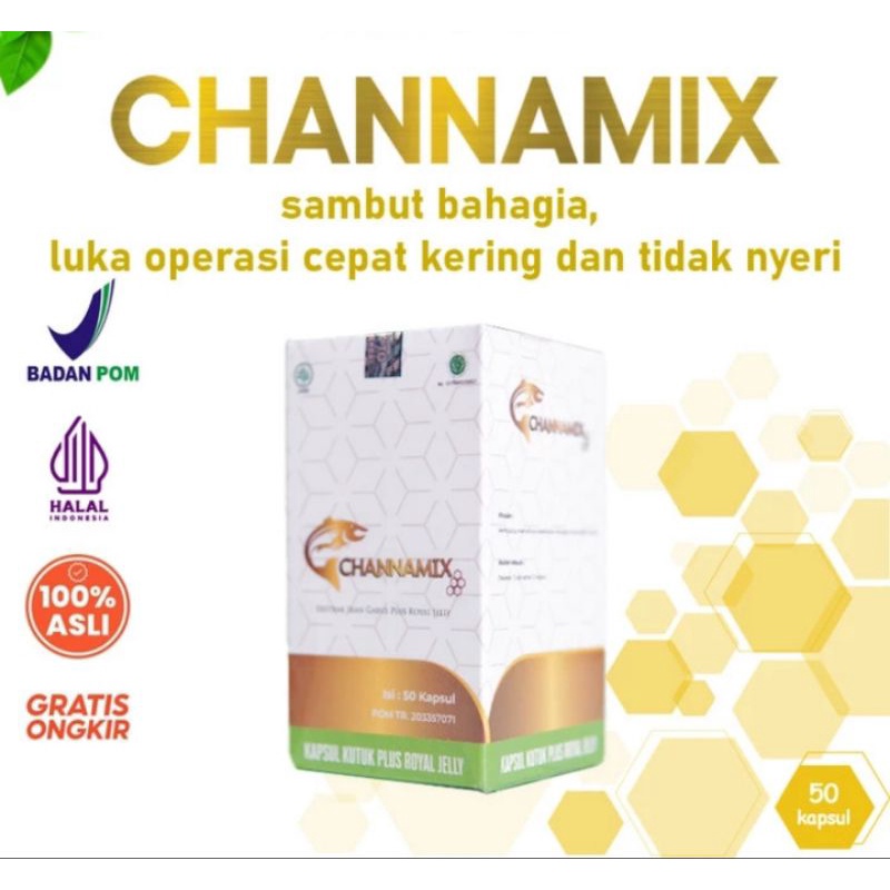channamix kapsul ekstrak ikan gabus isi 50 kapsul, kapsul kutuk ikan gabus protein tinggi