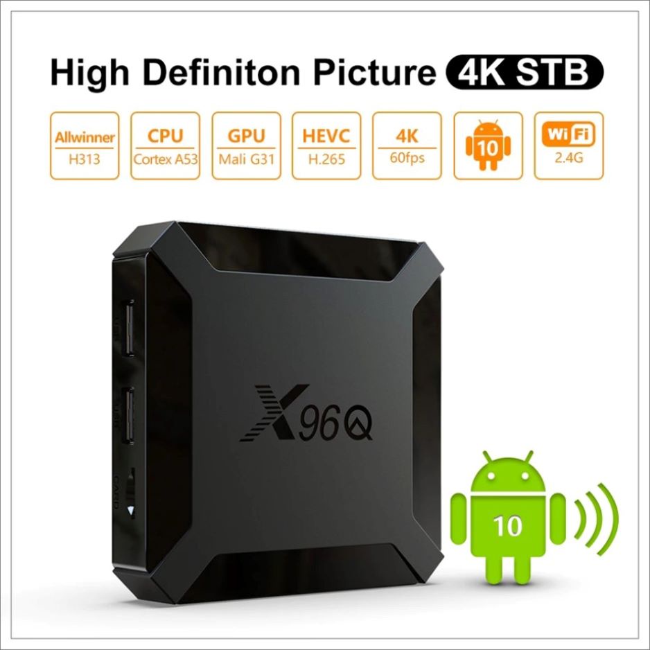 Paket TV Box Android STB X96Q GRATIS OPEN ALL CHANNEL IPTV HBO AXN NAT GEO dll Text Indonesia 4K 2GB+16GB WIFI