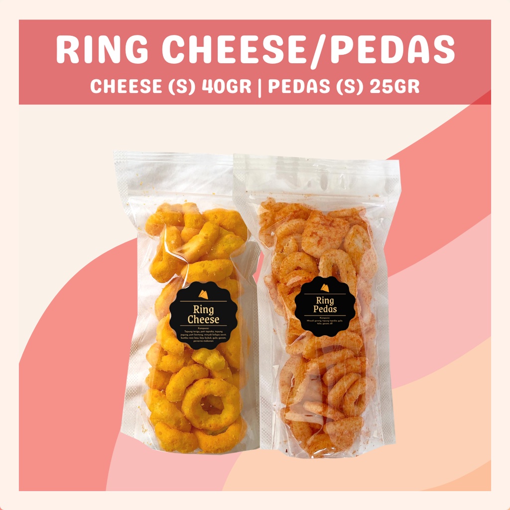 [DELISH SNACKS] Ring Cheese / Pedas (S) / Snack Cemilan / Camilan Keju / Kerupuk Ikan Asin Gurih