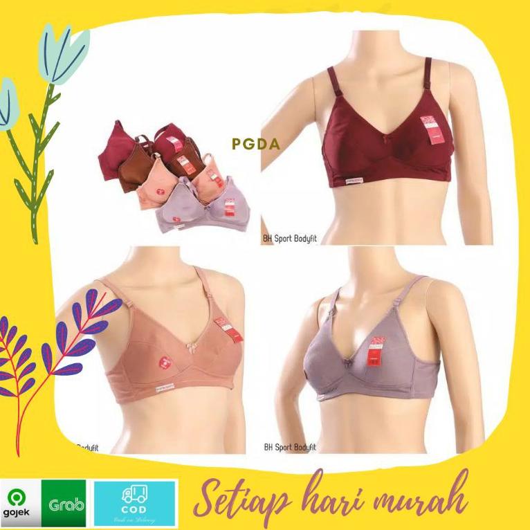 PGDA - 6 Pcs Sport Bra  (44 -34) Bodyfit  ( Wonderly ) / Sport Bra Murah Grosir "KOK.18Fe23c"