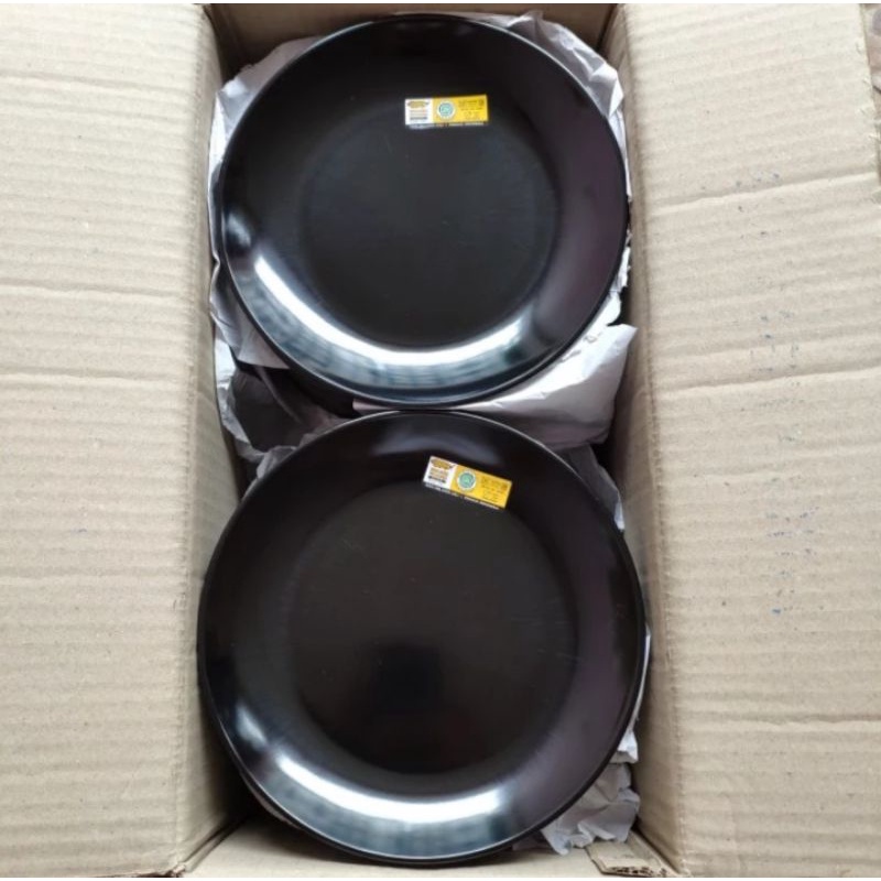 Piring Makan Bulat Melamine P1009 Golden Dragon 9 inch Melamin Hitam