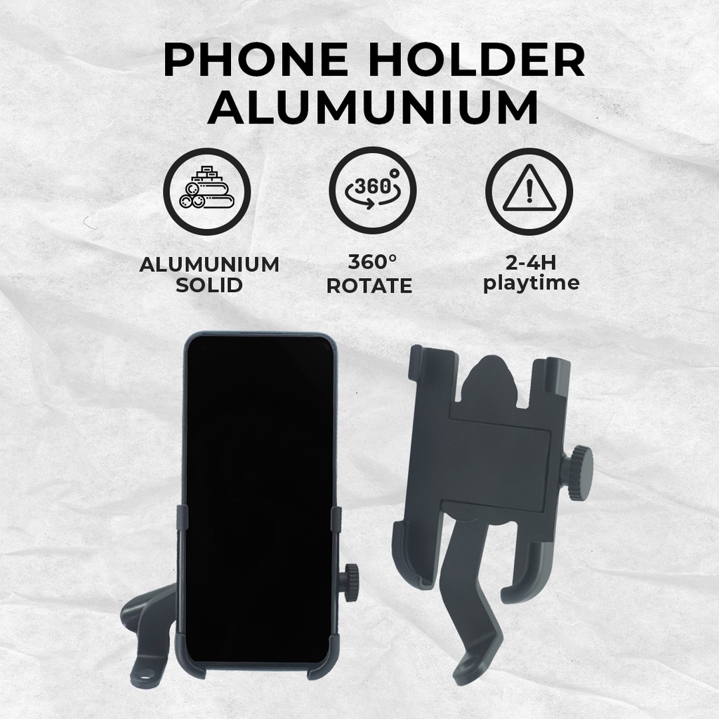 CJPH-AGM WUW Phone Holder Motor Desain Rotasi Horizontal Bahan Alumunium