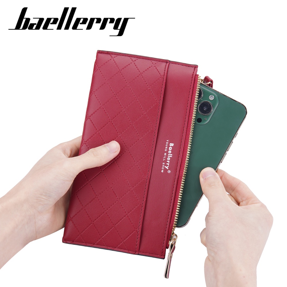 BAELLERRY N3238 Dompet Wanita Panjang Clutch Dompet Handphone Bahan Kulit PU Leather WATCHKITE WKOS