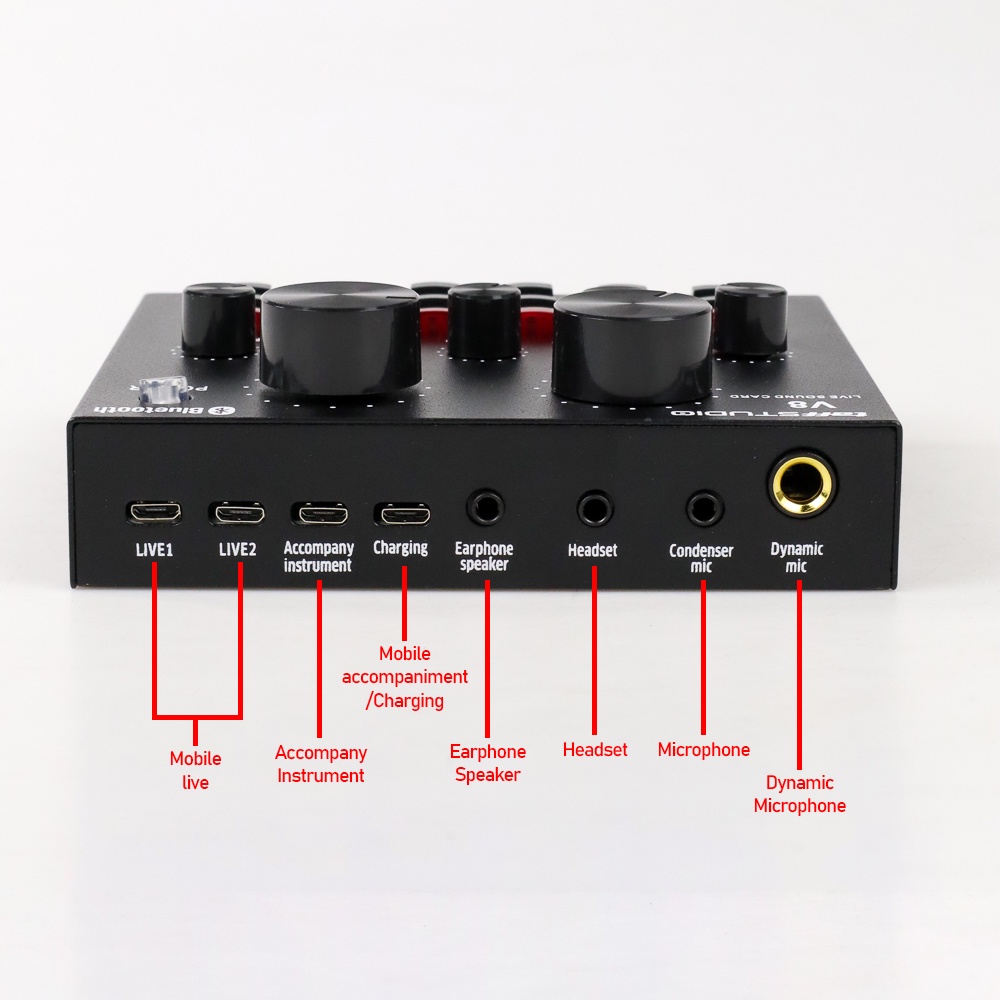 Sound Card V8 Mixer External Soundcard V8 USB Audio Live Broadcast