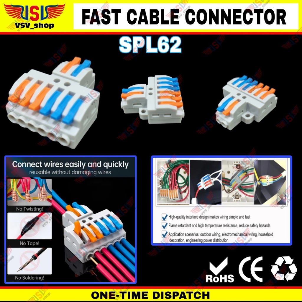 Terminal Konektor Kabel Sambung Cabang Quick Cable Connector wago 600V