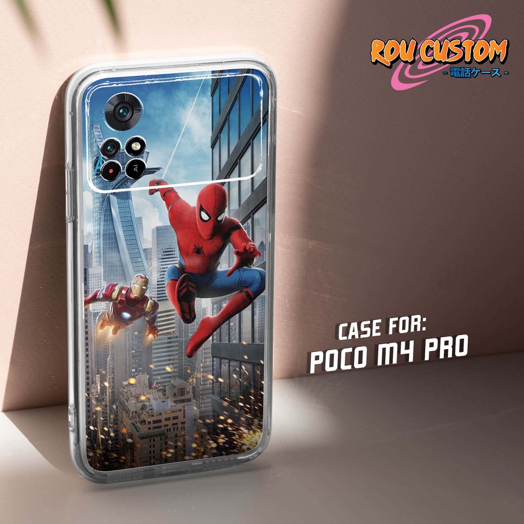 Case POCO M4 PRO F3 X3 GT M5 M5 PRO M5S Rou Custom [ Spiderman ] Casing Hp Aesthetic Kesing Hp Karak