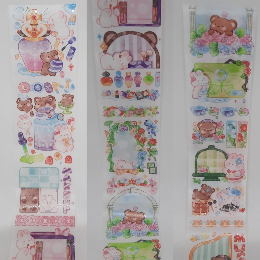 Cute Pink Bunny &amp; Bear 100 Cm Washi Sampler