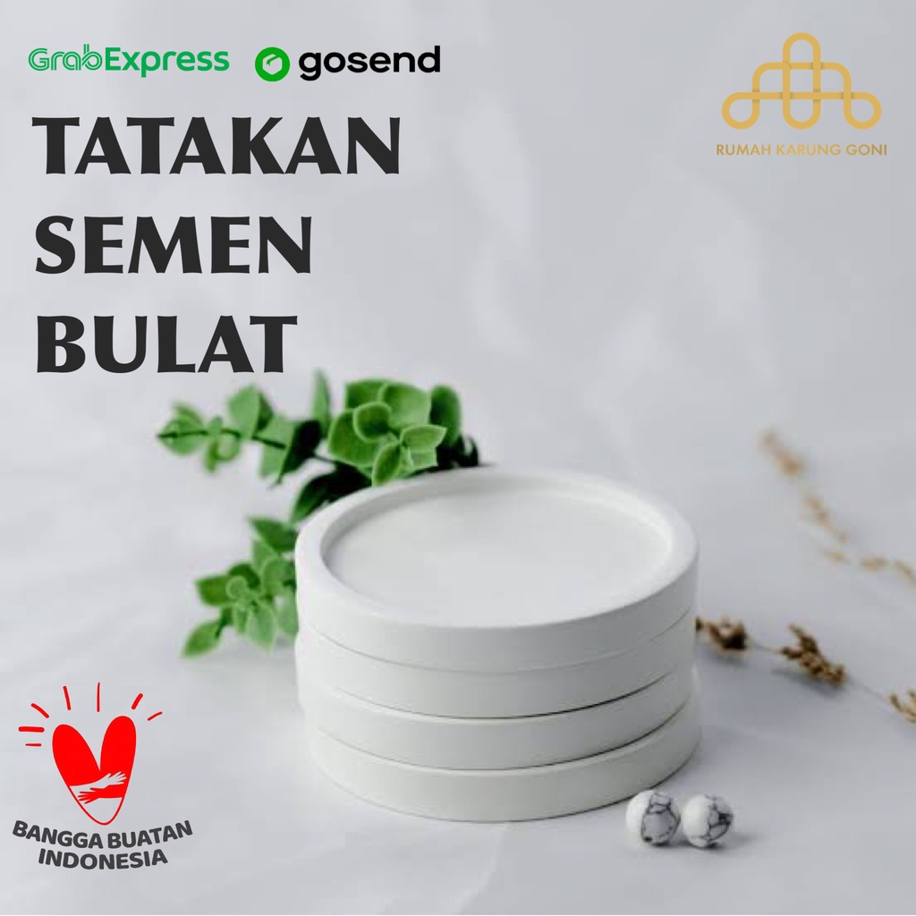 Tatakan Semen Bulat - Tatakan Pot Semen 10 cm - Concrete Coaster