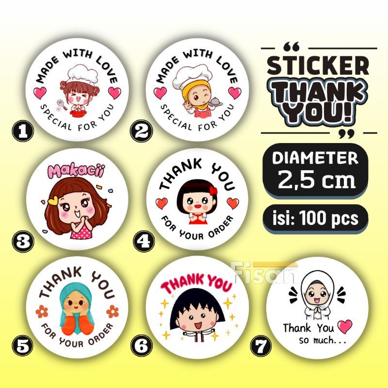 

STICKER THANKYOU I UNTUK BISNIS MU | 1 Pack 88 Lembar