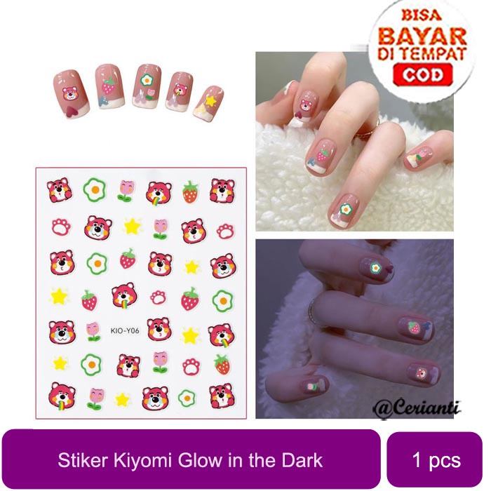 Stiker Kuku Glow in the dark nail sticker kuku anak cartoon luminous sticker nail art_Cerianti