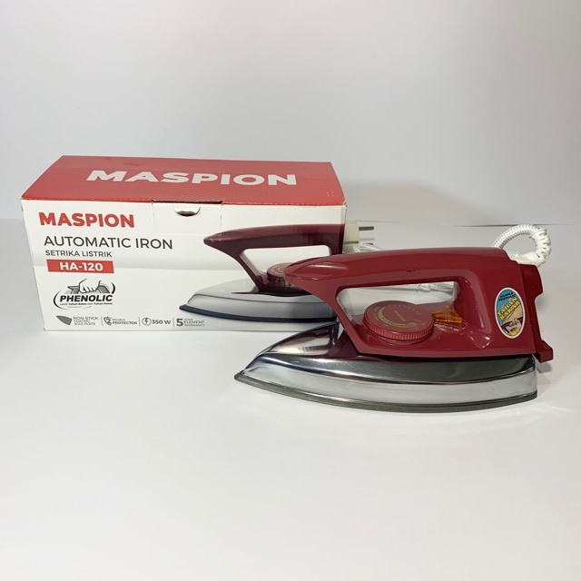 Setrika listrik Maspion HA 120 anti lengket DRY IRON  ORIGINAL GARANSI RESMI