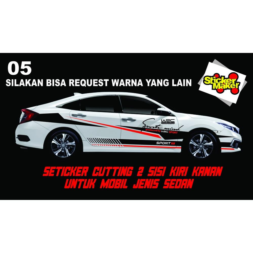 stiker cutting body mobil sedan innova,corolla,hyundai,bmw,honda civic.1set kanan kiri. code 05