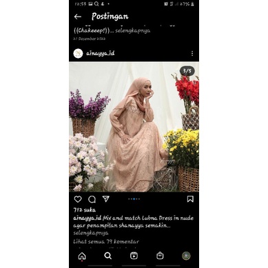 Preloved lubna dress by ainayya size S panjang 140