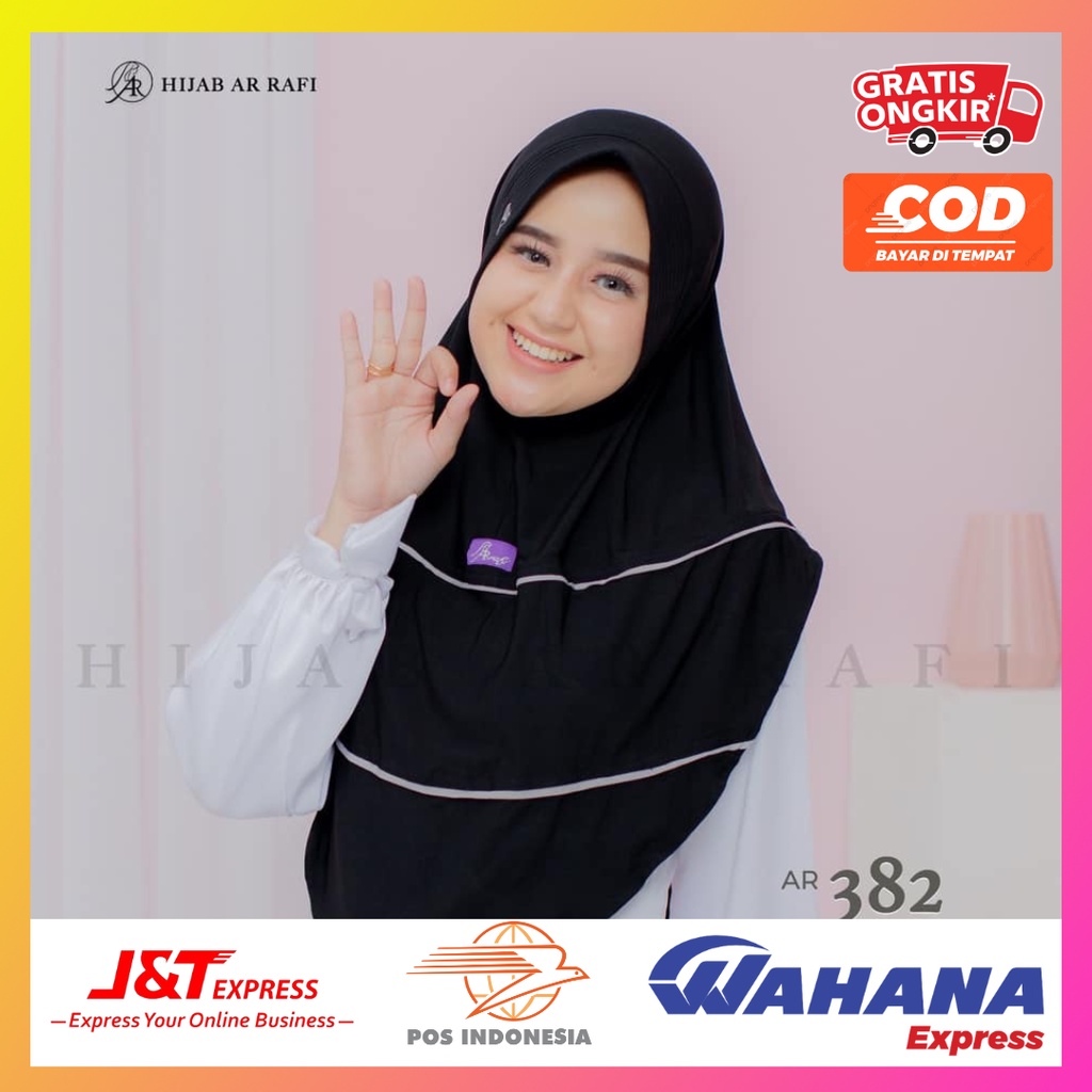 TERLARIS HIJAB DAILY BY AR RAFI AR 382 BAHAN JERSEY TWIST