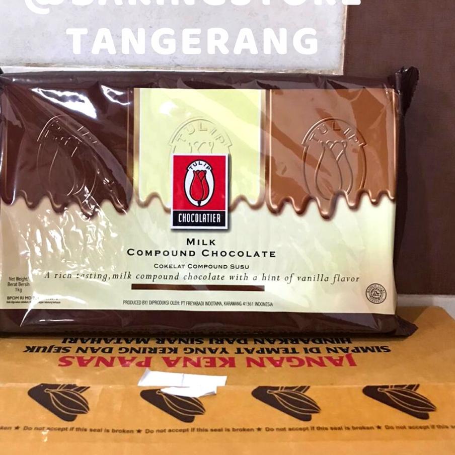 

➩ Coklat Compound Milk Tulip - Cokelat batang milk murah 1 Kg ۝