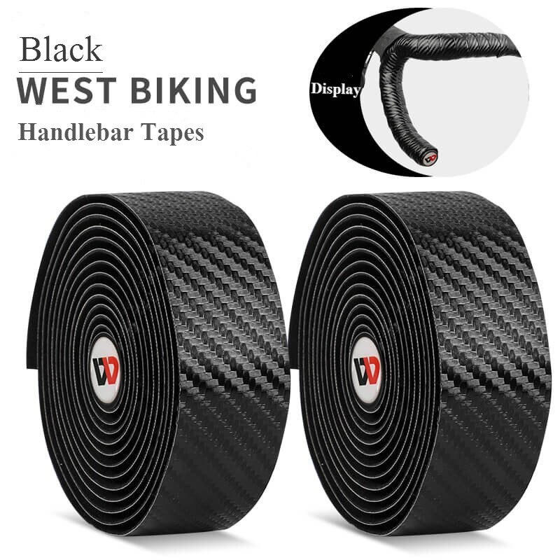 WEST BIKING Hand Grip Bar Tape Sepeda PU EVA 2 Roll - Black