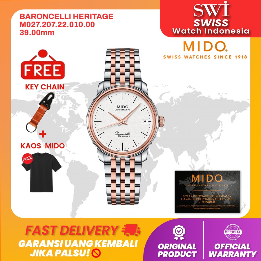 Jam Tangan Wanita Mido M027.207.22.010.00 Baroncelli Heritage Lady