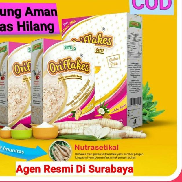 

❃ Oriflakes Sereal Umbi Garut Solusi Asam Lambung Maag Gastro Gerd 350 Gram, Oriflakes Asli ™