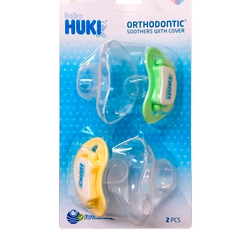 Baby Huki Orthodontic Soother With Cover / Empeng Bayi  2 pcs