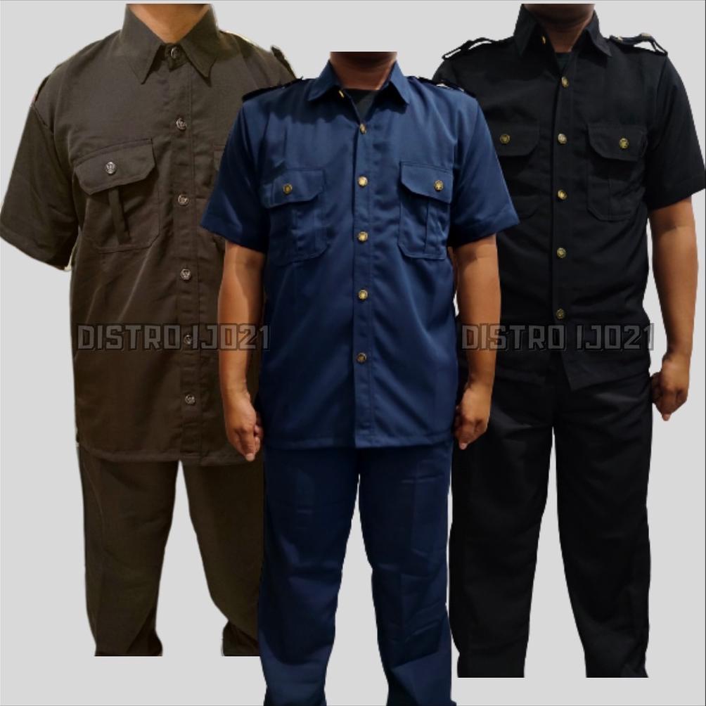 SAFARI PENDEK HITAM  NEVY COKLAT SERAGAM SAFARI SUPIR SETELAN SAFARI SATPAM SAFARI MURAH SAFARI LENG