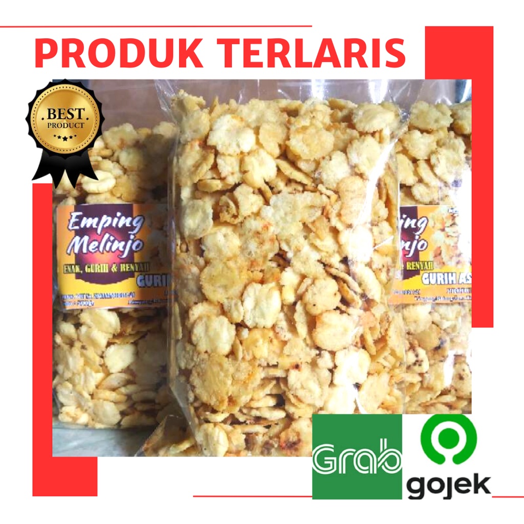 

Emping asin /ori 500gr Keripik melinjo asin gurih