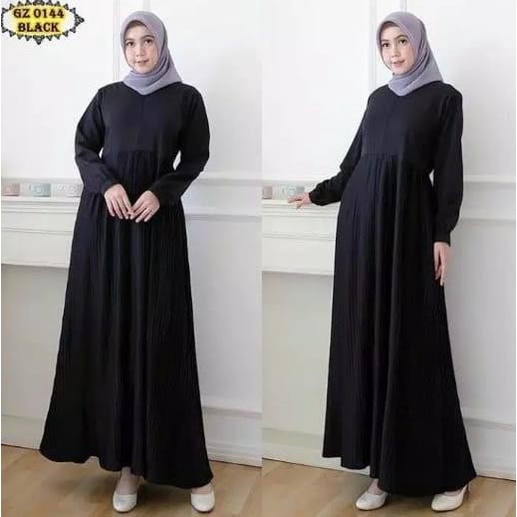 Gamis Gamis Mewah Dress Abaya Hitam Dubai Turkey Arab Saudi Polos Manset - S(C9T2) Gamis Turky Terba