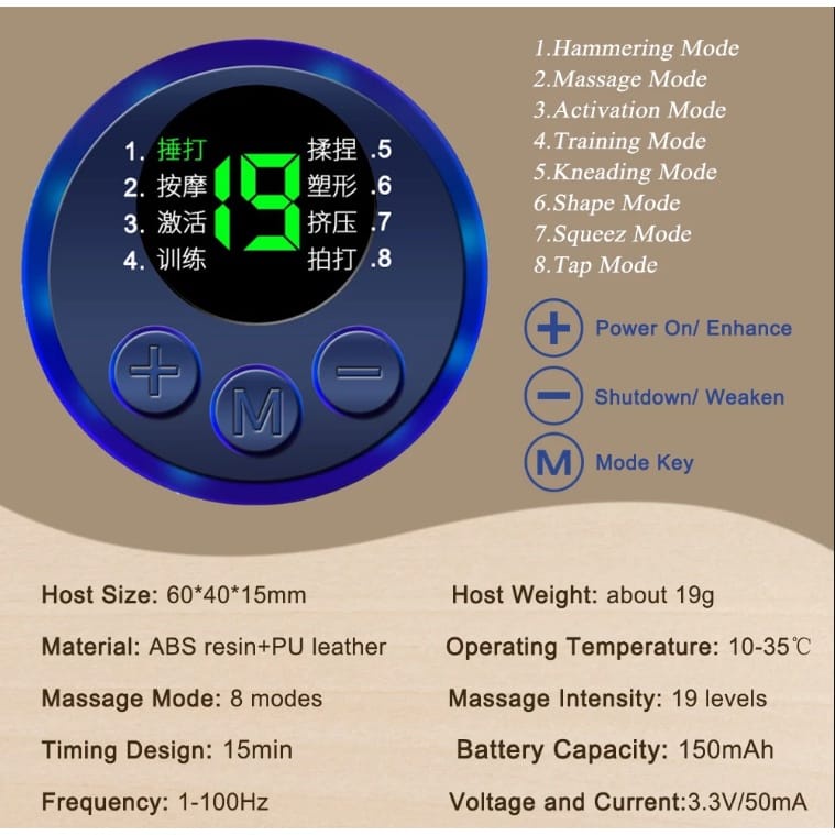 mrcaisen EMS LEHER alat terapi mikro panas therapy pads elektrik pijat pegal nyeri leher charger