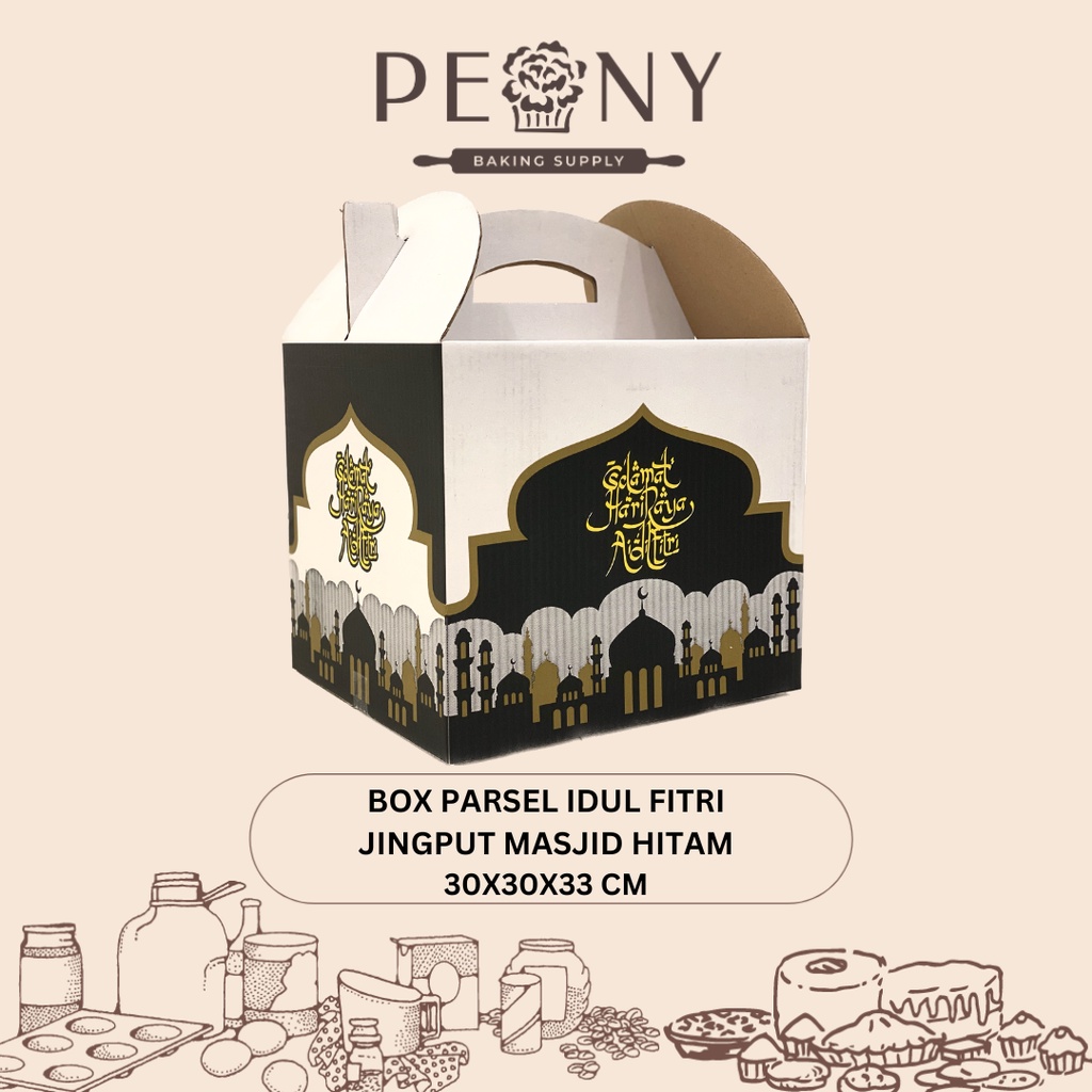 BOX PARSEL IDUL FITRI JINGPUT MASJID HITAM 30X26X26