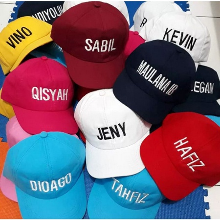 PROMO Free Custom Bordir Nama Topi Polos Baseball dan Topi Jaring Bahan Cotton Drill MURAH