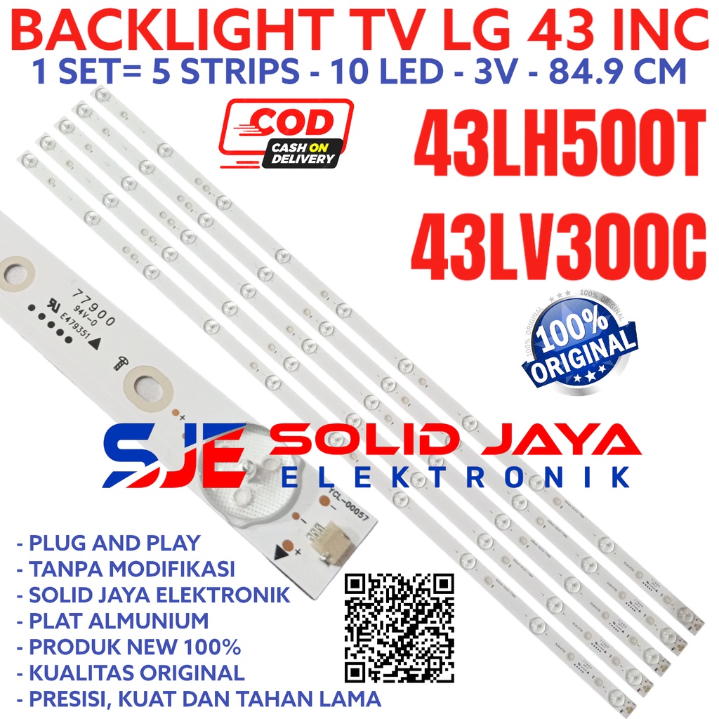 BACKLIGHT TV LED LG 43 INC 43LH500 43LH500T 43LH 43LV300 43LV300C 43LV LAMPU BL 10K 3V 10LED 10 KANCING LAMPU 3 VOLT 3VOLT 32LV 300 43LH 500 T FULL SET